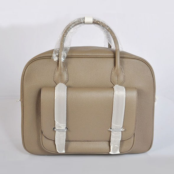 Best Hermes Togo Leather Messenger Bag Grey 1690